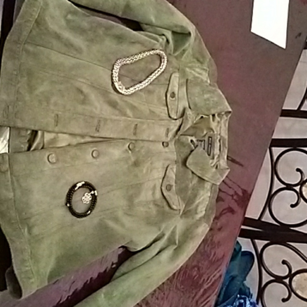 JOSEPH sage green suede jacket